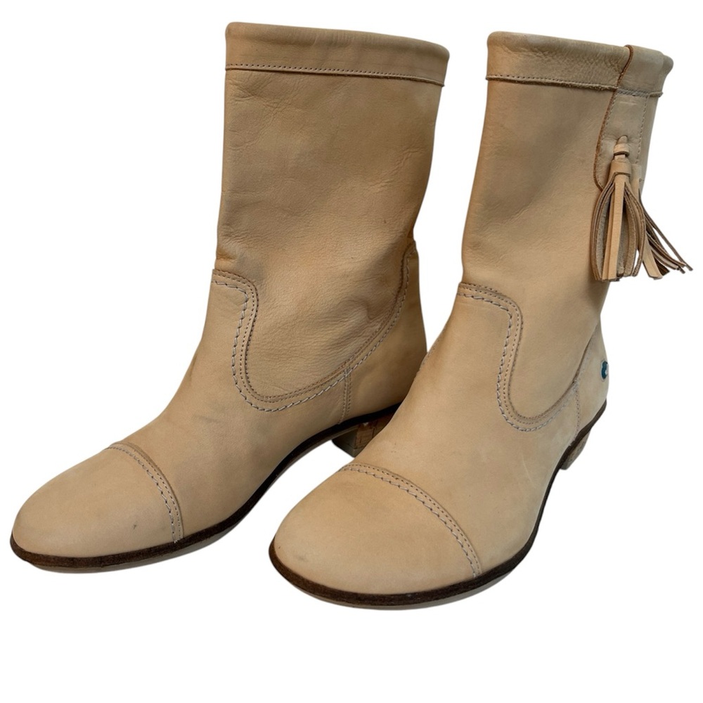 Cloud Footwear Tan Leather Women's Boots Booties Fringe Sz 38 / 7.5